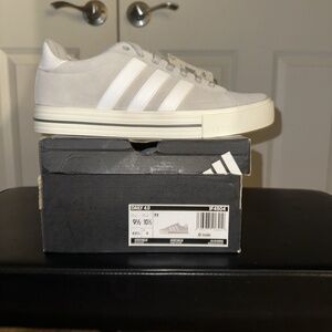 Adidas Mens Daily 4.0 IF4504 Gray White Leather Sneaker Shoes Size US 9.
